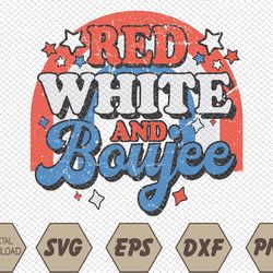 Retro Groovy Cute Red White And Boujee 4th Of July Patriotic Svg, Eps, Png, Dxf, Digital Download