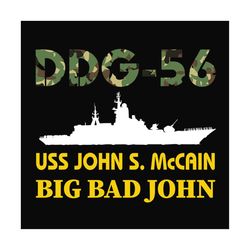 ddg56 uss john s. mccain big bad john svg files for silhouette, files for cricut, svg, dxf, eps, png instant download