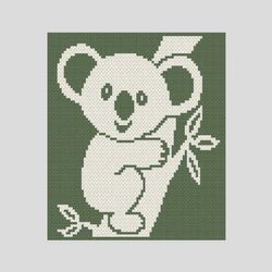 Loop yarn finger knitted Koala blanket pattern PDF Download