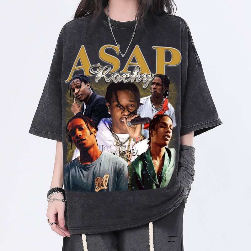 ASAP Rocky Vintage Washed Shirt, Hip hop RnB Rap Unisex Homage Tee,inspired Morena Fans Gift For Women, Retro 90's T-Shirt For Men - 1.jpg