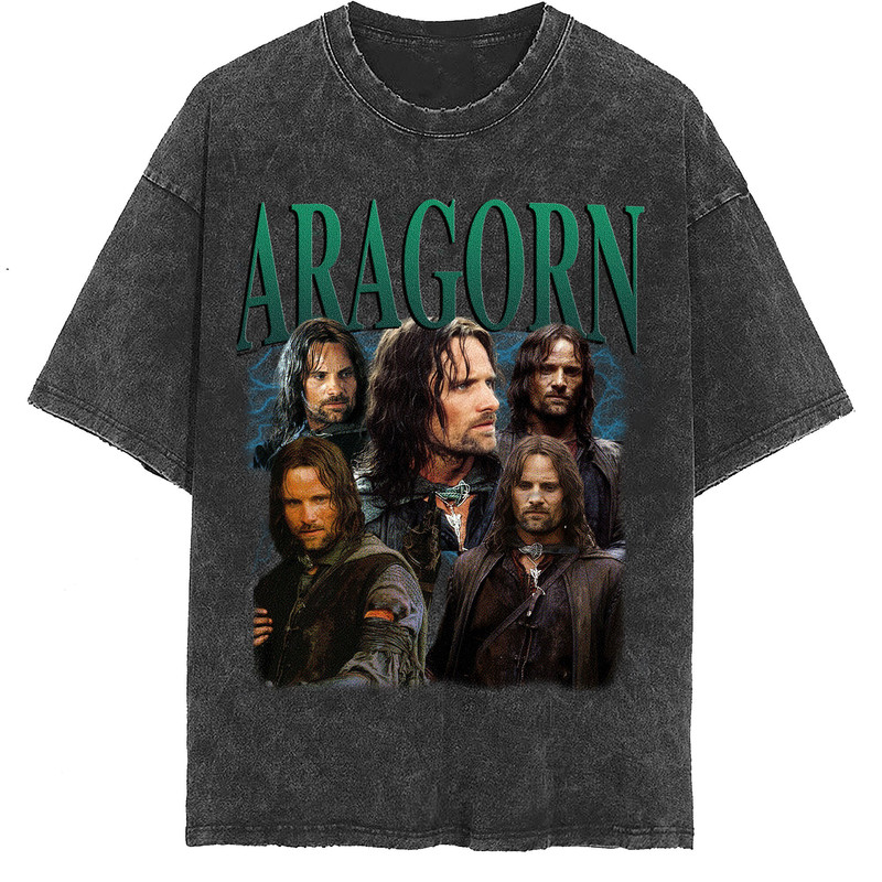 Aragorn Vintage Washed Shirt, Actor Homage Graphic Unisex T-Shirt, Bootleg Retro 90's Fans Tee Gift - 2.jpg