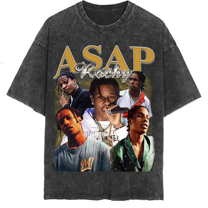 ASAP Rocky Vintage Washed Shirt, Hip hop RnB Rap Unisex Homage Tee,inspired Morena Fans Gift For Women, Retro 90's T-Shirt For Men - 2.jpg