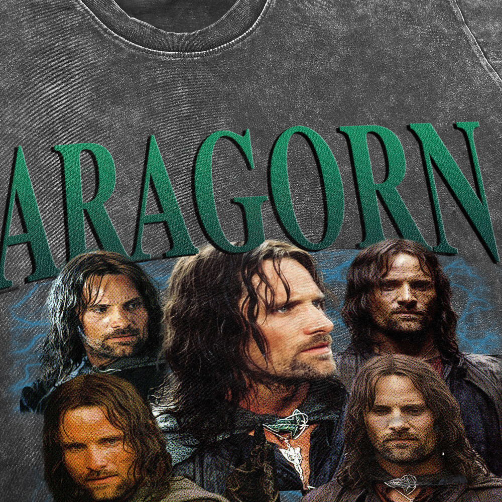 Aragorn Vintage Washed Shirt, Actor Homage Graphic Unisex T-Shirt, Bootleg Retro 90's Fans Tee Gift - 3.jpg