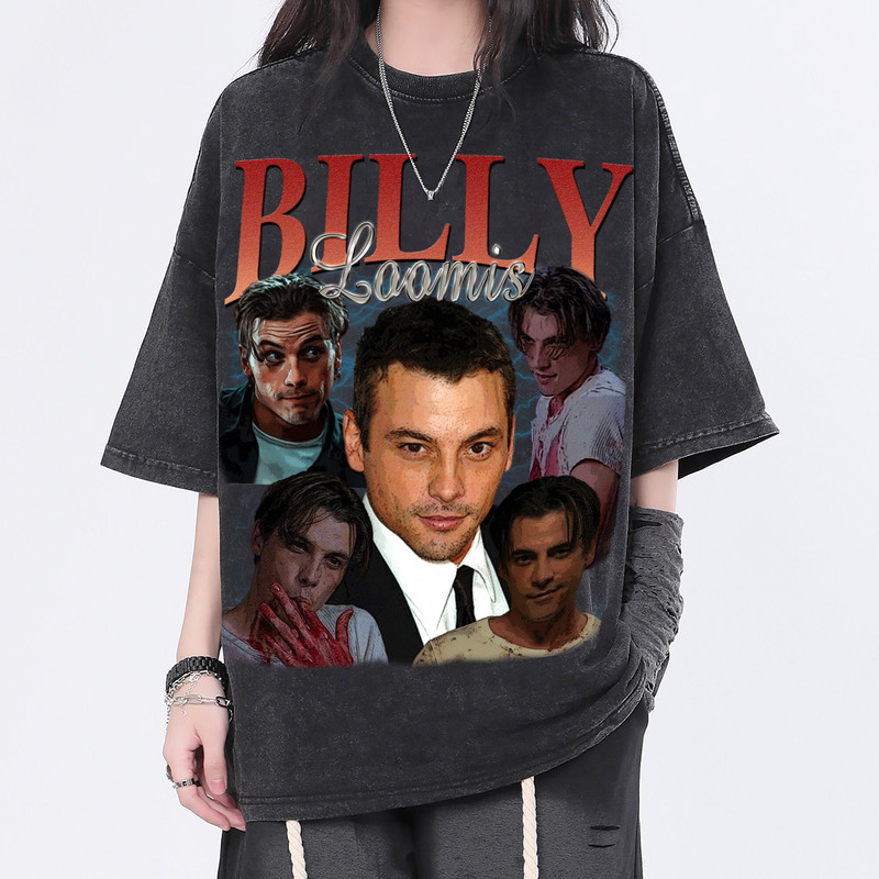Billy Loomis Vintage Washed Shirt, Actor Homage Graphic Unisex T-Shirt, Bootleg Retro 90's Fans Tee Gift - 1.jpg