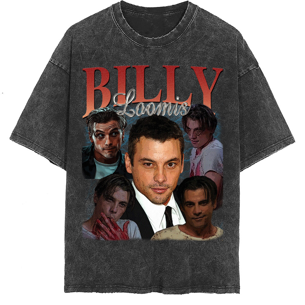 Billy Loomis Vintage Washed Shirt, Actor Homage Graphic Unisex T-Shirt, Bootleg Retro 90's Fans Tee Gift - 2.jpg