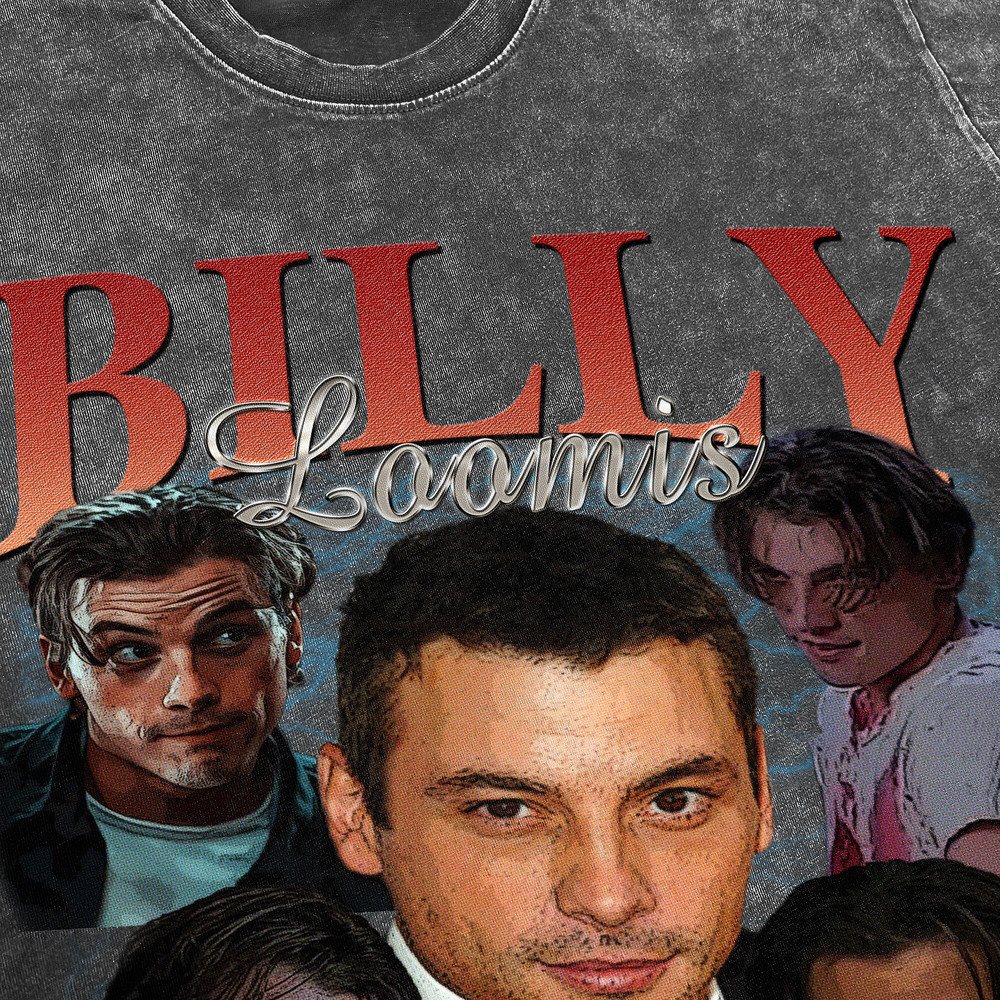 Billy Loomis Vintage Washed Shirt, Actor Homage Graphic Unisex T-Shirt, Bootleg Retro 90's Fans Tee Gift - 3.jpg