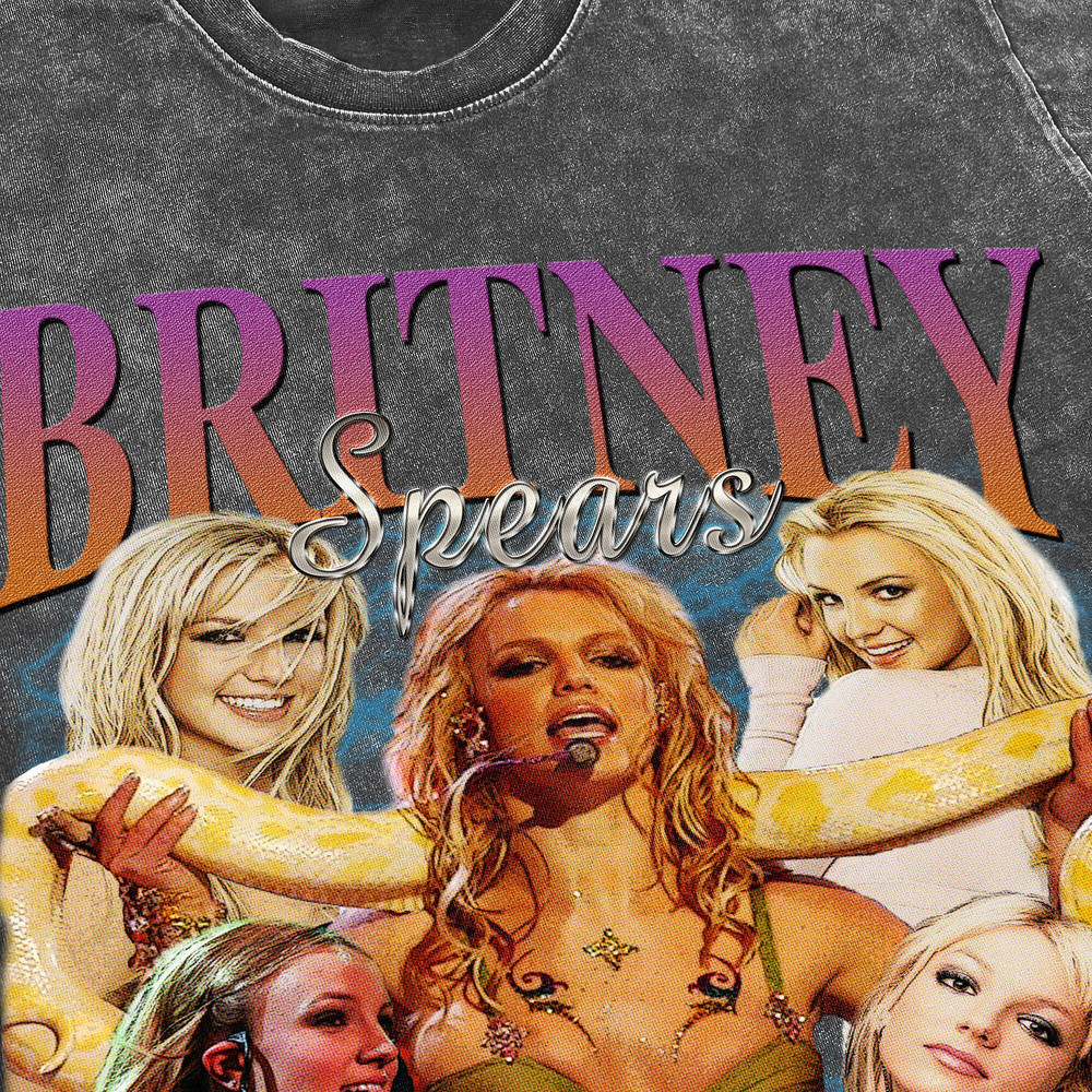 Britney Spears Vintage Washed Shirt,Princess of Pop Homage Graphic Unisex T-Shirt, Bootleg Retro 90's Fans Tee Gift - 3.jpg