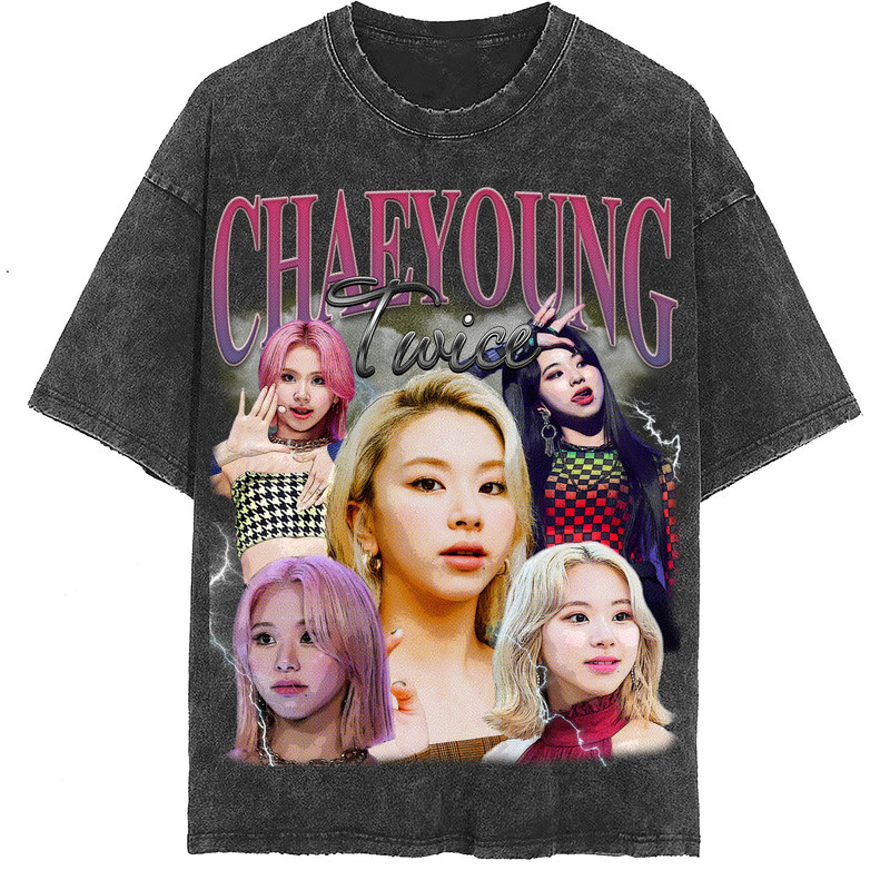 Chaeyoung Twice KPOP Vintage Washed Shirt,Twice Korean Group Homage Graphic Unisex T-Shirt, Kpop Music Retro 90's Fans Tee Gift - 2.jpg