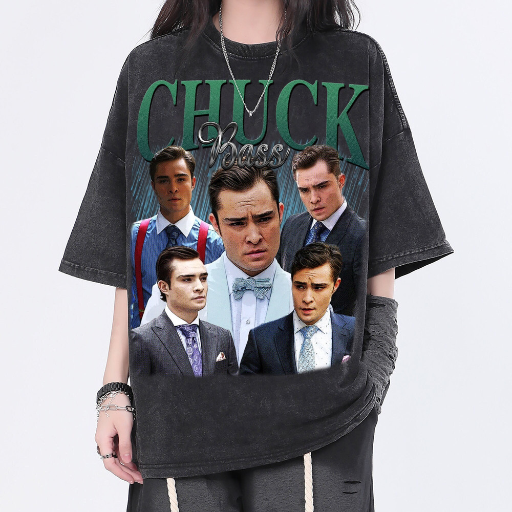 Chuck Bass Vintage Washed Shirt, Actor Homage Graphic Unisex T-Shirt, Bootleg Retro 90's Fans Tee Gift - 1.jpg
