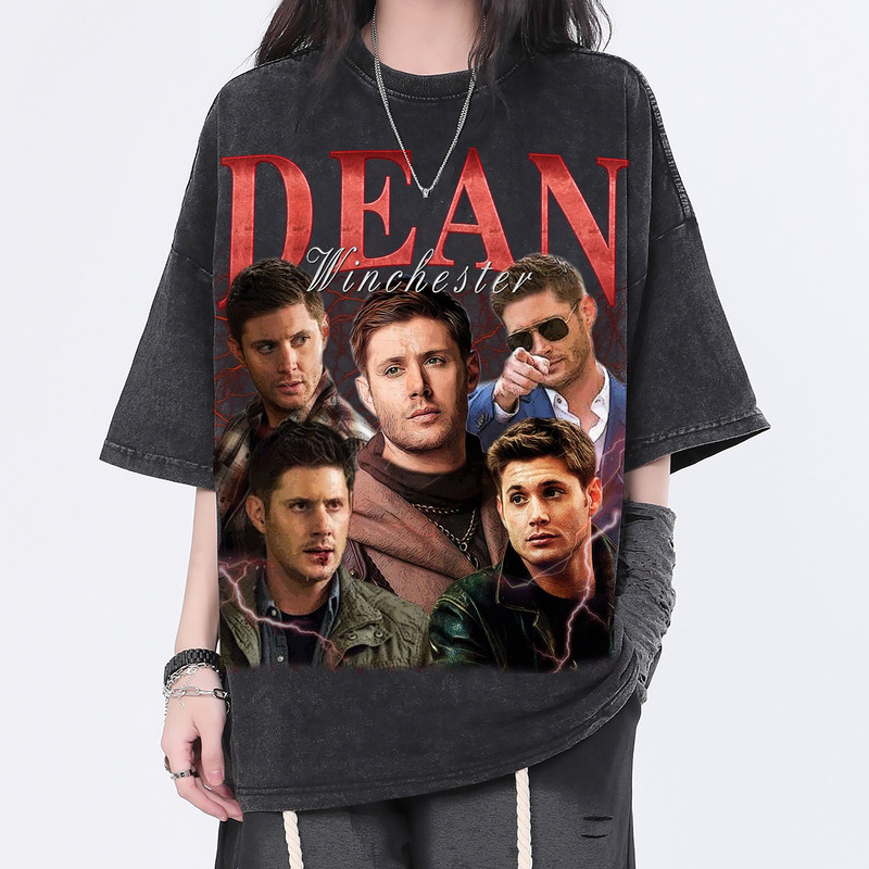 Dean Winchester Vintage Washed T-Shirt, Supernatural Homage Tee,Funny Shirt For Women Gift,Retro 90s Tee For Men Gift - 1.jpg