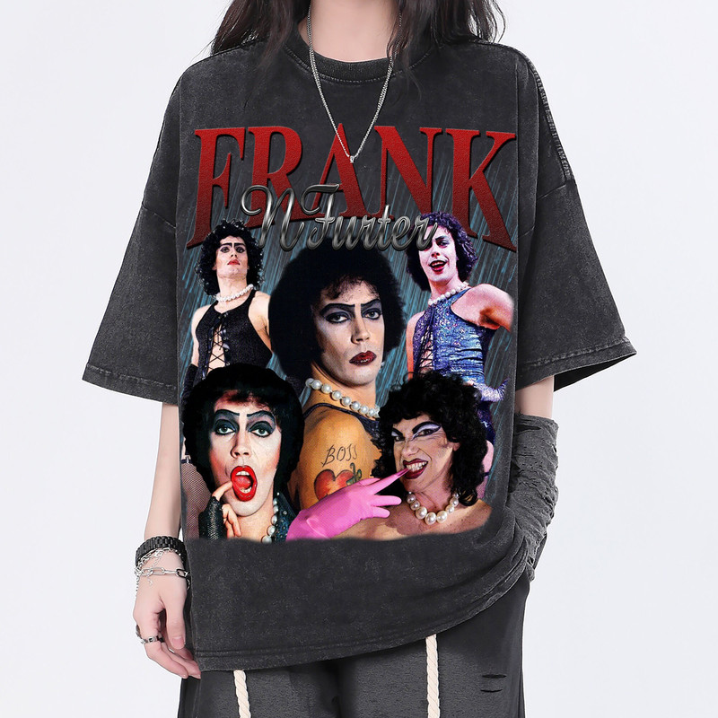 Frank N Furter Vintage Washed Shirt, Actor Homage Graphic Unisex T-Shirt, Bootleg Retro 90's Fans Tee Gift - 1.jpg