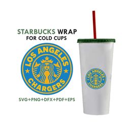 Los Angeles Chargers Starbucks Wrap Svg, Sport Svg, LA Chargers Svg, Chargers Svg, Nfl Starbucks Svg, Chargers Starbucks