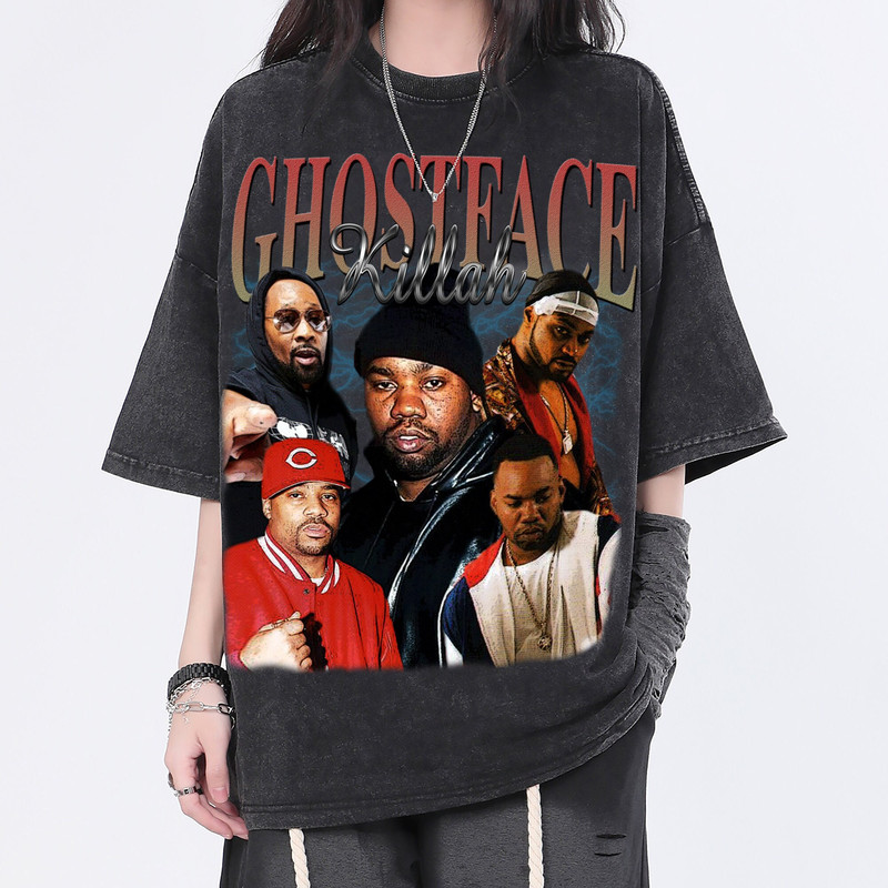 Ghostface Killah Vintage Washed Shirt,Hiphop RnB Rapper Singer Homage Graphic Unisex T-Shirt, Bootleg Retro 90's Fans Tee Gift - 1.jpg