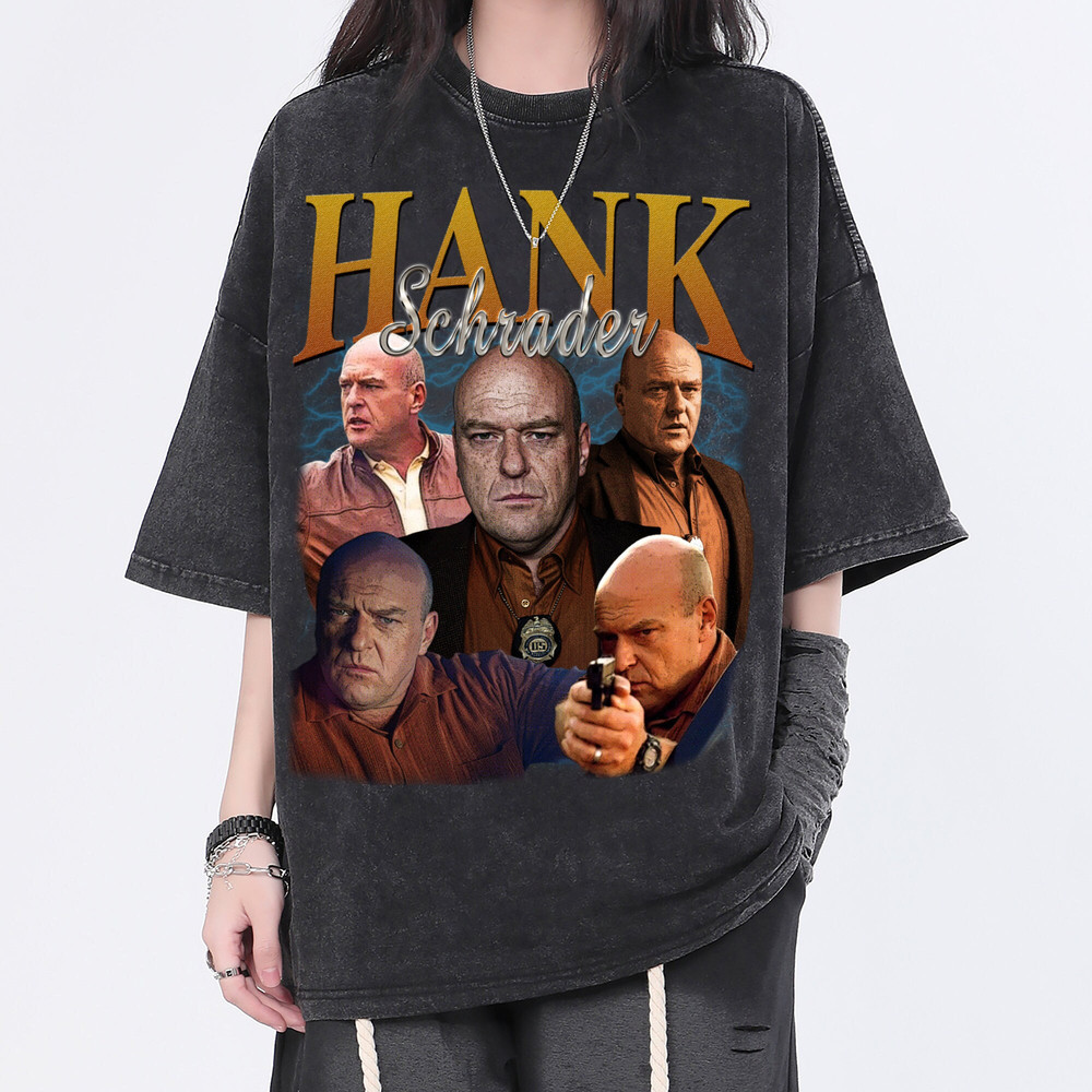 Hank Schrader Vintage Washed Shirt, Actor Homage Graphic Unisex T-Shirt, Bootleg Retro 90's Fans Tee Gift - 1.jpg