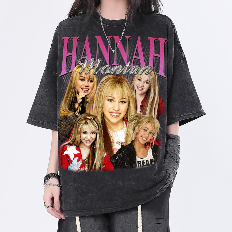 Hannah Montana Vintage Washed Shirt, Actor Retro 90's T-Shirt, Fans Gift For Women, Homage Tee For Men - 1.jpg