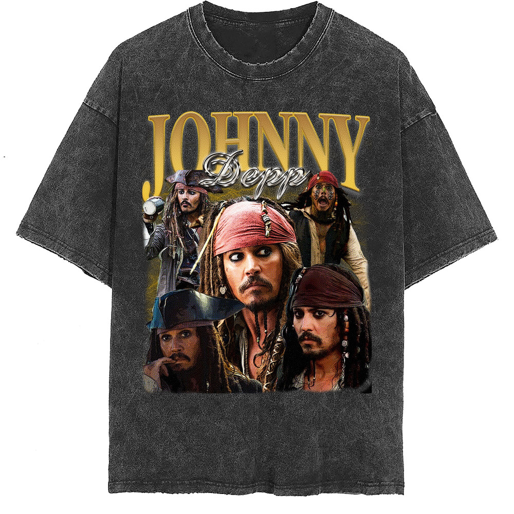 Johnny Depp Vintage Washed Shirt, Actor Homage Unisex T-Shirt, Fans Gift For Women, Retro 90's Tee For Men - 2.jpg