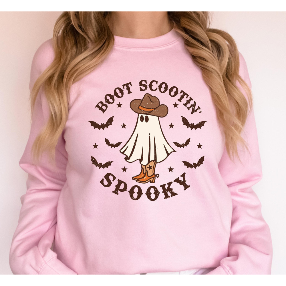 Boot Scootin Spooky Sweatshirt and Hoodie,Halloween Shirt ,Cowboy Ghost Shirt,Western Halloween Shirt, Cute Spooky Shirt, Halloween Gift - 1.jpg