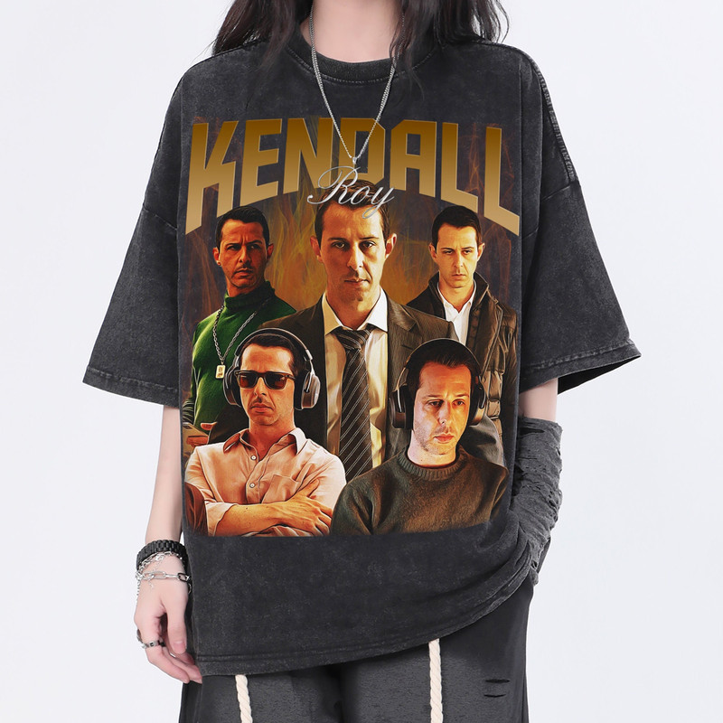 Kendall Roy Vintage Washed T-Shirt, Roman Roy Homage Tee,Funny Shirt For Women,Retro 90s Tee For Men - 1.jpg
