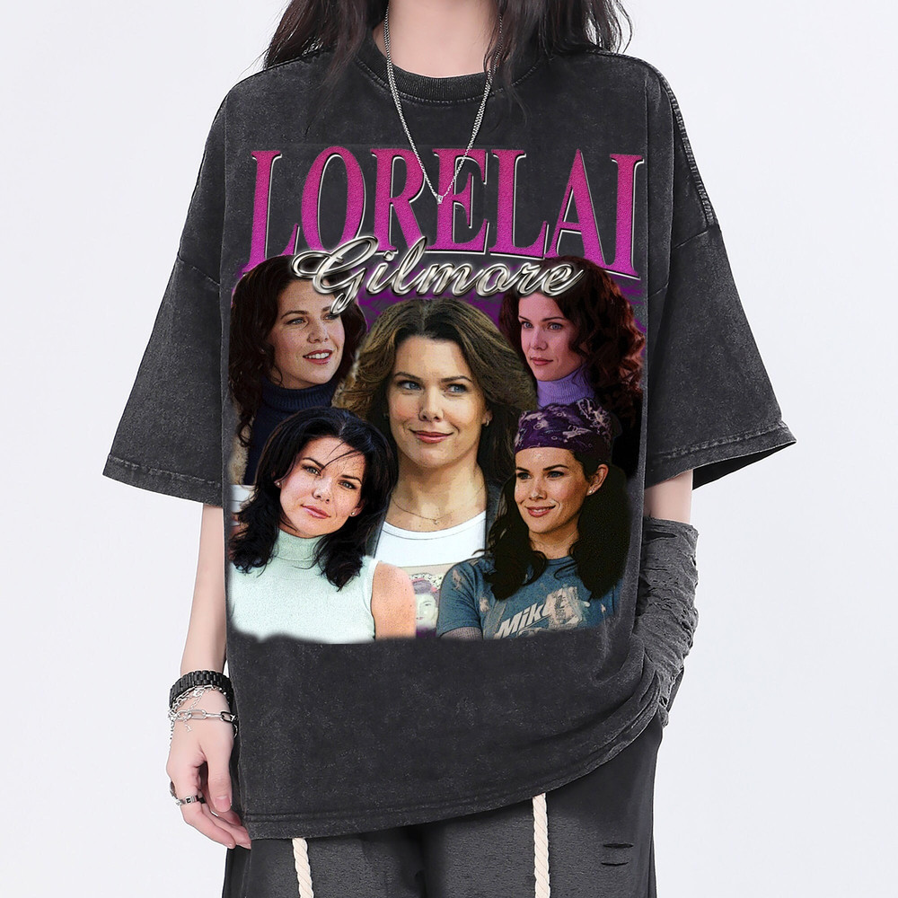 Lorelai Gilmore Vintage Washed Shirt, Actor Retro 90's T-Shirt, Fans Gift For Women, Homage Tee For Men - 1.jpg