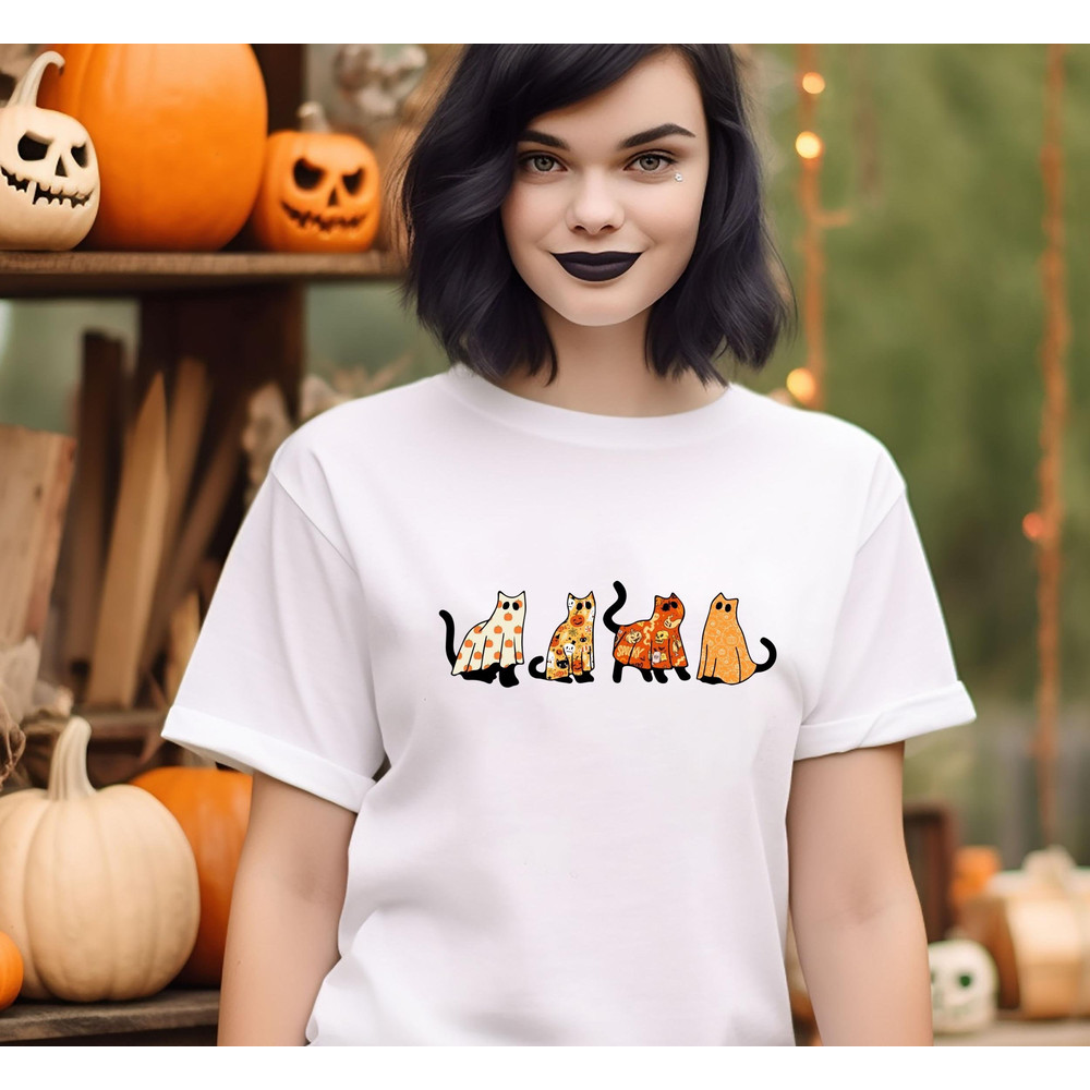 Ghost Cats TShirt, Spooky Season, Halloween Shirt, Funny Halloween Shirt, Halloween Shirt, Cat Lover Gift, Cat Clothes,Cat Shirt - 2.jpg