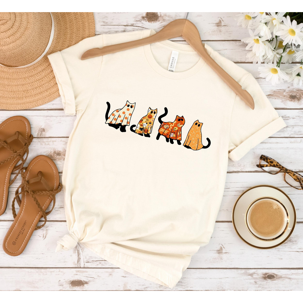 Ghost Cats TShirt, Spooky Season, Halloween Shirt, Funny Halloween Shirt, Halloween Shirt, Cat Lover Gift, Cat Clothes,Cat Shirt - 3.jpg