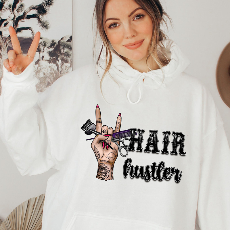 Hair Hustler Sweatshirt, Hair Dresser Hoodie, Hair Stylist Shirt, Licensed Hair Therapist Shirt, Gift For Hairdresser, Beautician Sweatshirt - 2.jpg