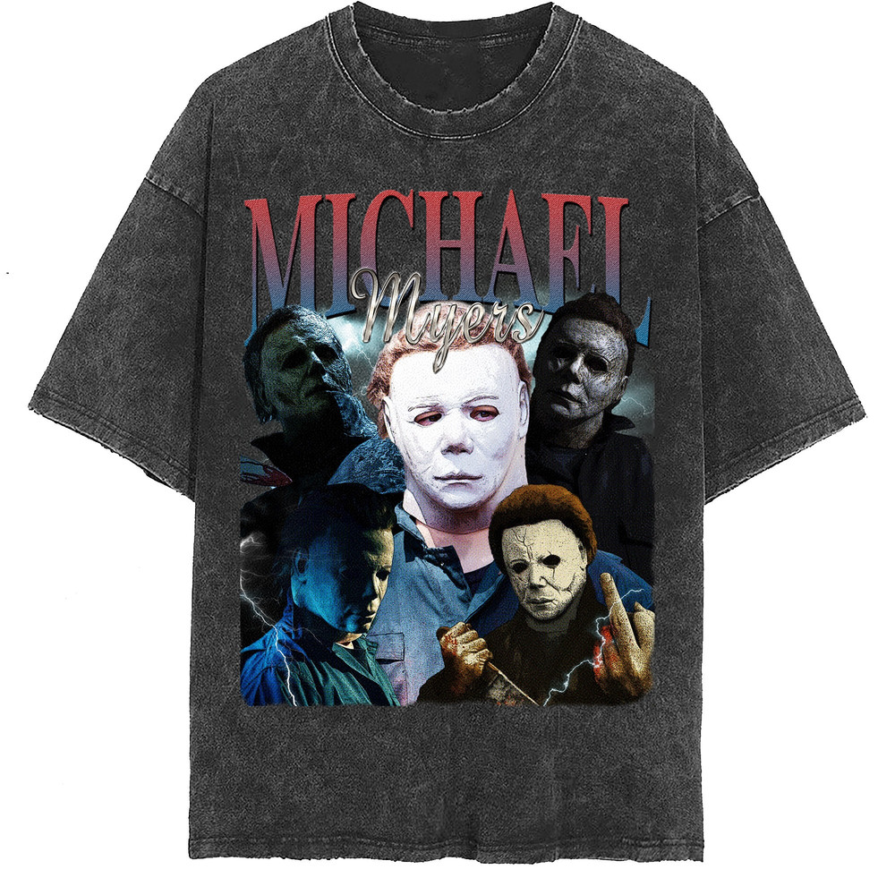 Michael Myers Vintage Washed Shirt, Actor Homage Graphic Unisex T-Shirt, Bootleg Retro 90's Fans Tee Gift - 2.jpg