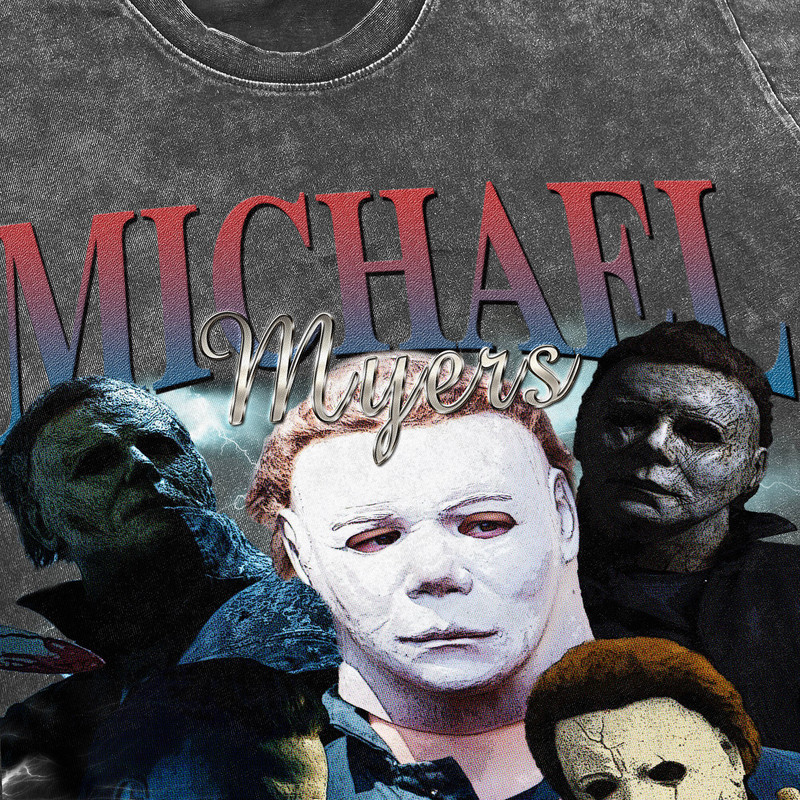 Michael Myers Vintage Washed Shirt, Actor Homage Graphic Unisex T-Shirt, Bootleg Retro 90's Fans Tee Gift - 3.jpg
