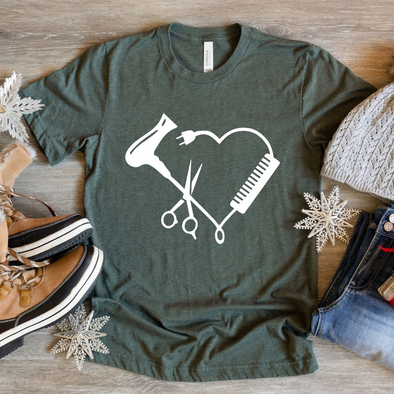 Hairdressers Love T-Shirt, Cosmetologists Hair Stylist Love Shirt, Gift For Hairstylists, Heart Hairdresser Scissors Comb Hairbrush Shirt - 2.jpg