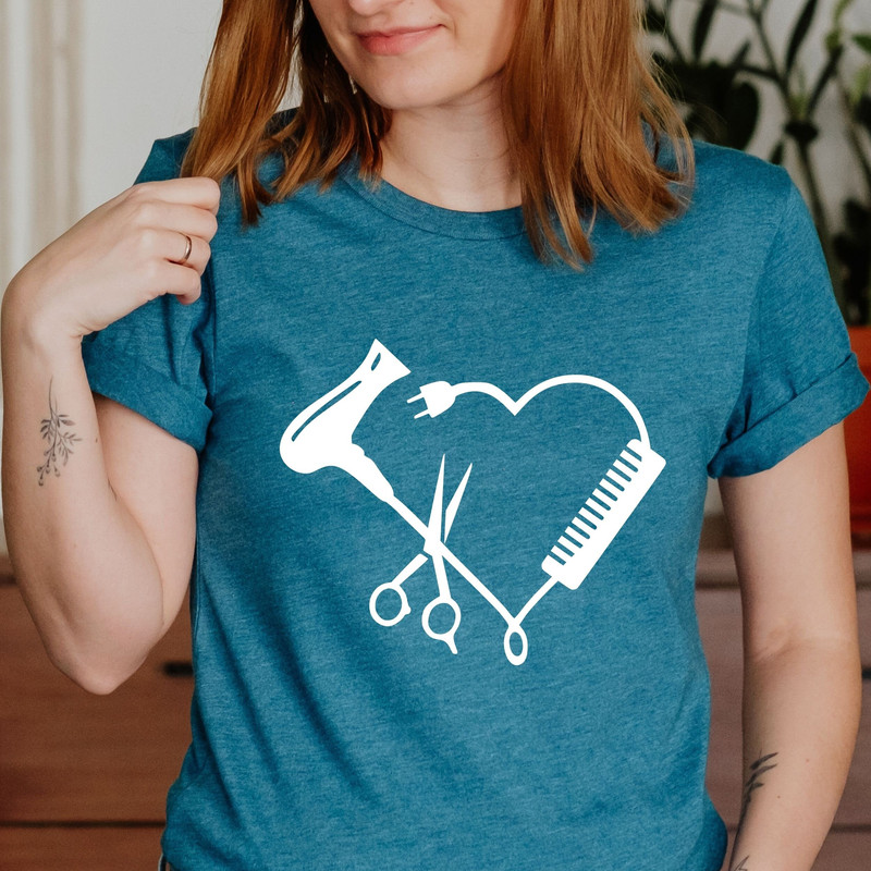 Hairdressers Love T-Shirt, Cosmetologists Hair Stylist Love Shirt, Gift For Hairstylists, Heart Hairdresser Scissors Comb Hairbrush Shirt - 3.jpg