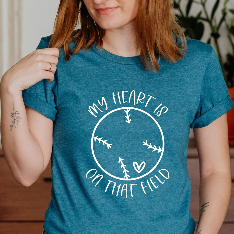My Heart Is On That Field T-Shirt,Baseball Shirt,Baseball Inspired Shirt for Sports Enthusiasts,Summer Vibes Shirt,Summer Baseball Game Tee - 2.jpg