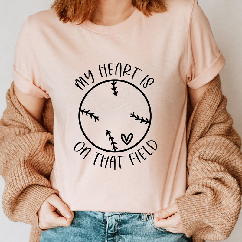 My Heart Is On That Field T-Shirt,Baseball Shirt,Baseball Inspired Shirt for Sports Enthusiasts,Summer Vibes Shirt,Summer Baseball Game Tee - 3.jpg