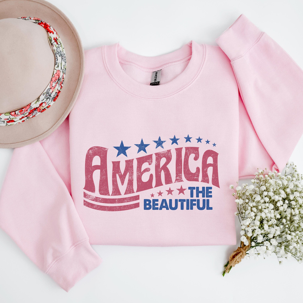 Retro America Shirt,America The Beautiful Sweatshirt,Patriotic USA Shirt, USA Flag Sweater, 4th Of July Shirt,BBQ Shirt, Usa Womens Shirt - 1.jpg