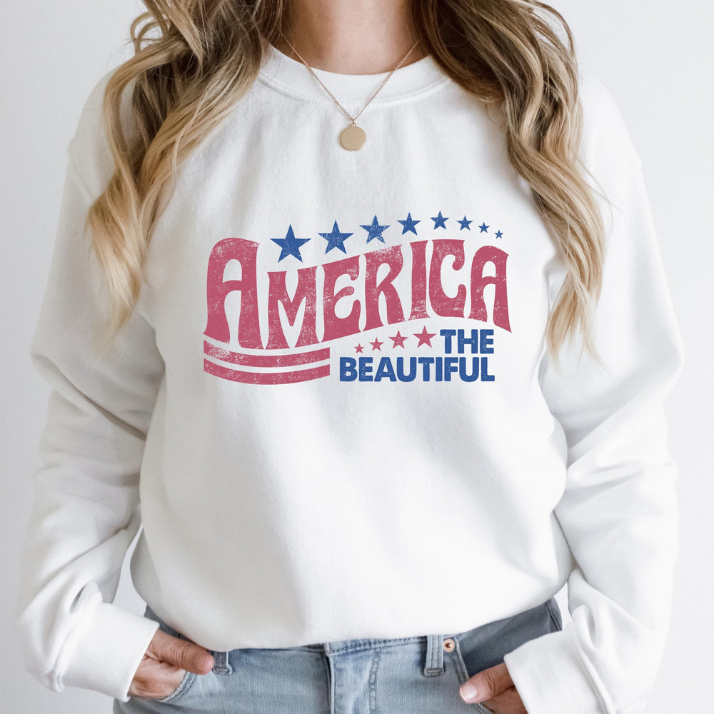 Retro America Shirt,America The Beautiful Sweatshirt,Patriotic USA Shirt, USA Flag Sweater, 4th Of July Shirt,BBQ Shirt, Usa Womens Shirt - 2.jpg