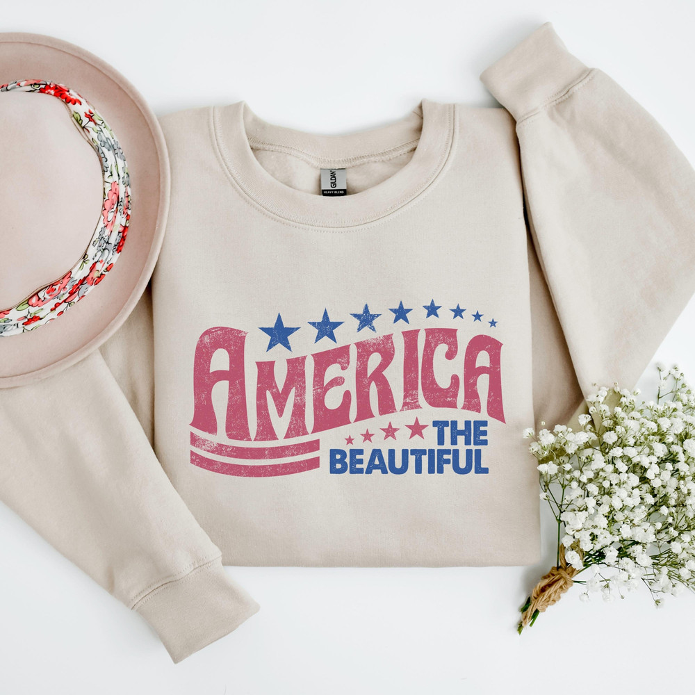Retro America Shirt,America The Beautiful Sweatshirt,Patriotic USA Shirt, USA Flag Sweater, 4th Of July Shirt,BBQ Shirt, Usa Womens Shirt - 3.jpg