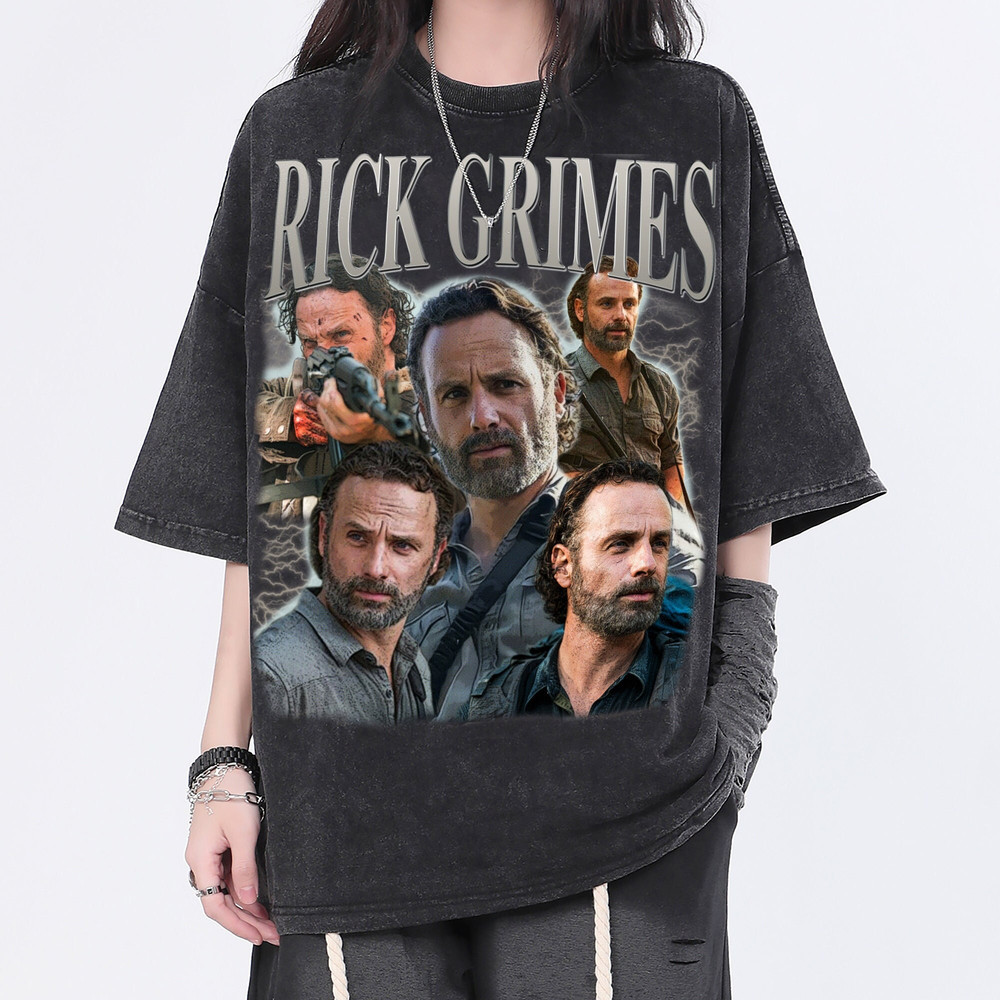 Rick Grimes Vintage Washed Shirt, Actor Retro 90's Unisex T-Shirt, Fans Gift For Women, Homage Tee For Men - 1.jpg