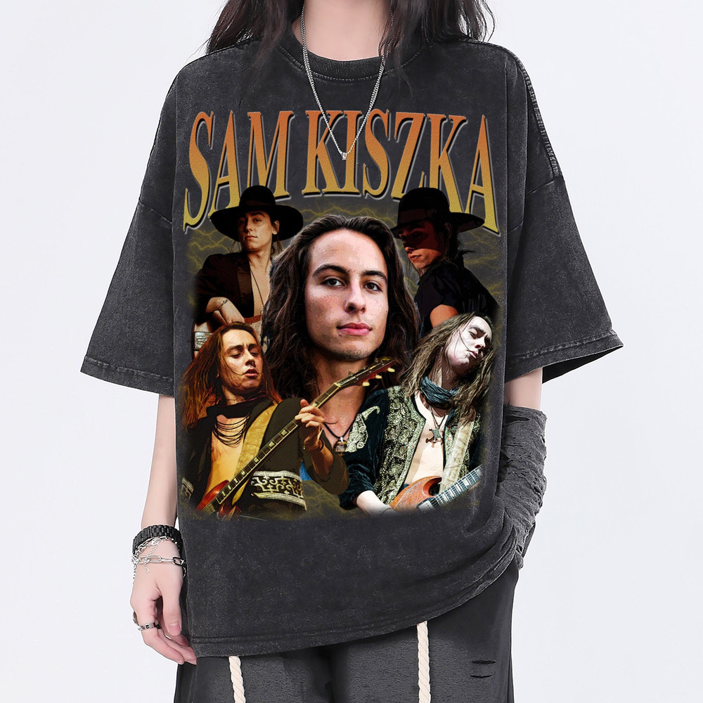 Sam Kiszka Vintage Washed Shirt, Hip hop Rap Rock Band Unisex Homage Tee,Fans Gift For Women, Retro 90's T-Shirt For Men - 1.jpg