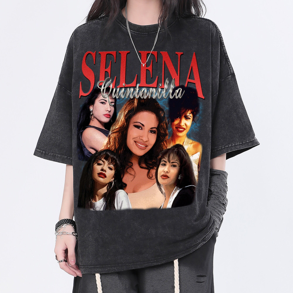 Selena Quintanilla Vintage Washed Shirt, Tejano RnB Pop Singer Homage Graphic Unisex T-Shirt, Bootleg Retro 90's Fans Tee Gift - 1.jpg