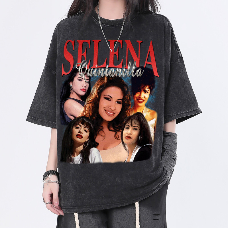 Selena Quintanilla Vintage Washed Shirt, Tejano RnB Pop Singer Homage Graphic Unisex T-Shirt, Bootleg Retro 90's Fans Tee Gift - 1.jpg