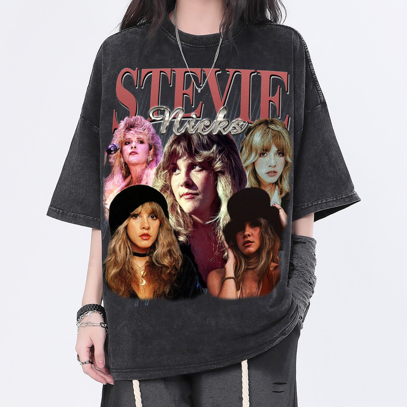 Stevie nicks Vintage Washed Shirt, Rock and Roll Retro 90's T-Shirt, Fans Gift For Women, Homage Tee For Men - 1.jpg