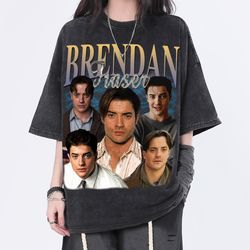 brendan fraser vintage washed shirt, actor homage graphic unisex t-shirt, bootleg retro 90s fans tee gift