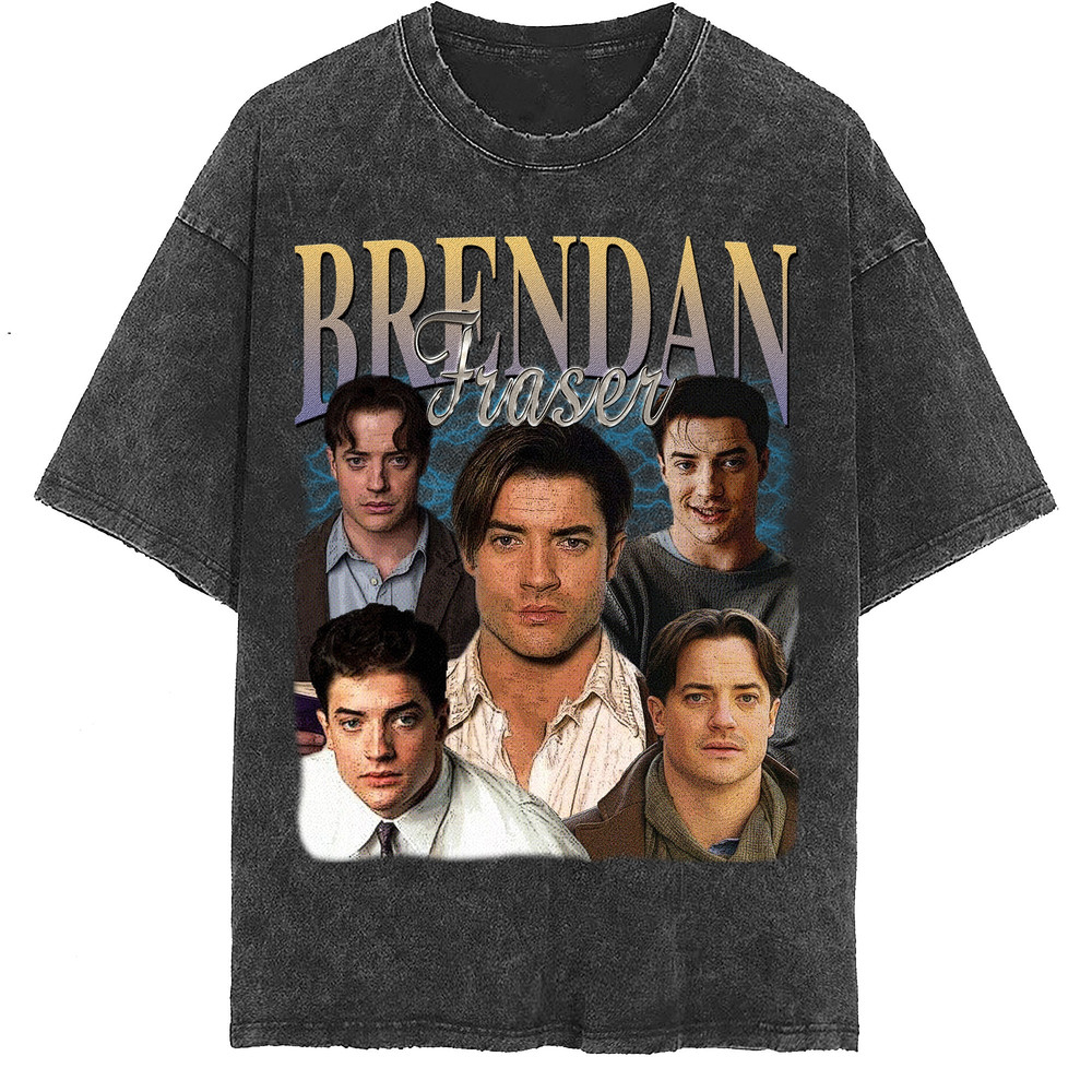 Brendan Fraser Vintage Washed Shirt, Actor Homage Graphic Unisex T-Shirt, Bootleg Retro 90's Fans Tee Gift - 2.jpg