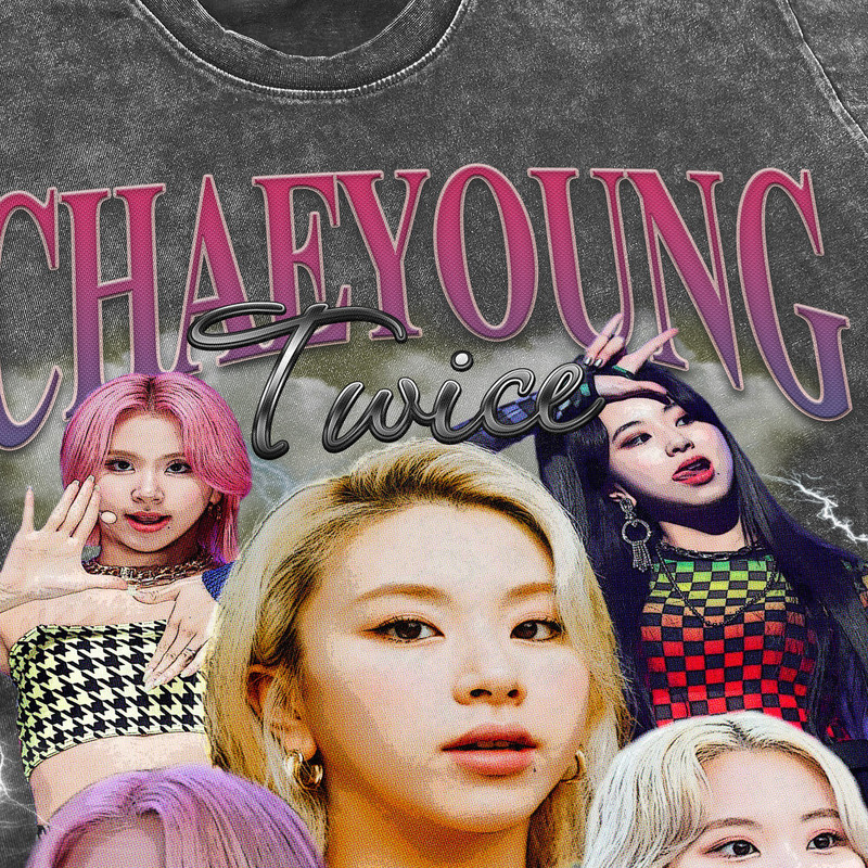 Chaeyoung Twice KPOP Vintage Washed Shirt,Twice Korean Group Homage Graphic Unisex T-Shirt, Kpop Music Retro 90's Fans Tee Gift - 3.jpg