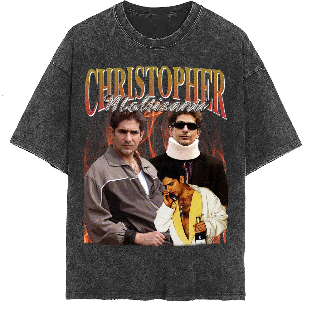Christopher Moltisanti Vintage Washed Shirt, Actor Homage Graphic Unisex T-Shirt, Retro 90's Fans Tee Gift - 2.jpg
