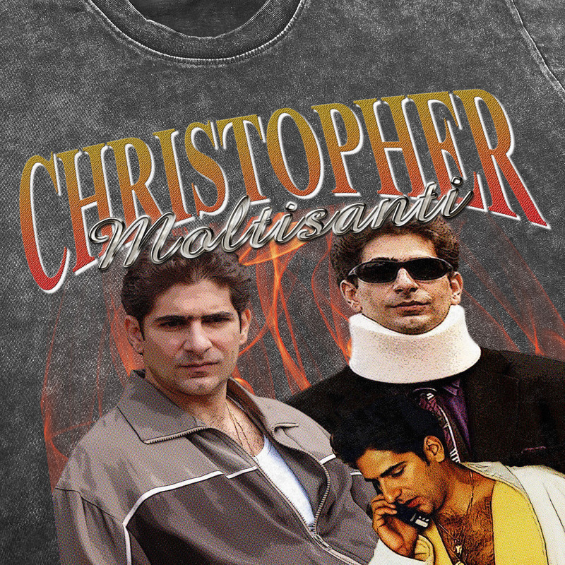 Christopher Moltisanti Vintage Washed Shirt, Actor Homage Graphic Unisex T-Shirt, Retro 90's Fans Tee Gift - 3.jpg