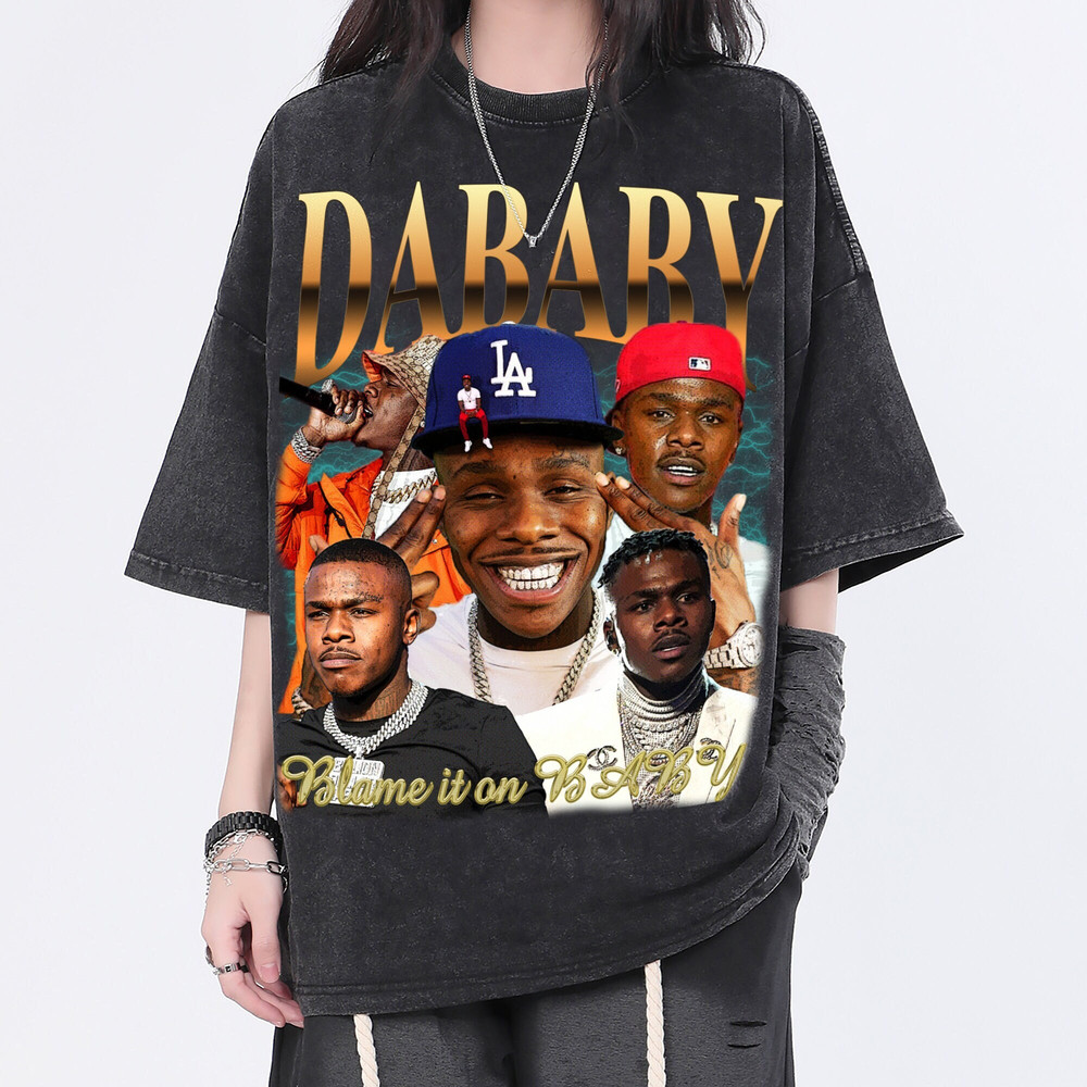 DaBaby Blame It On Baby Vintage Washed Shirt,Hiphop Rapper Homage Graphic Unisex T-Shirt, Retro 90's Fans Tee Gift - 1.jpg