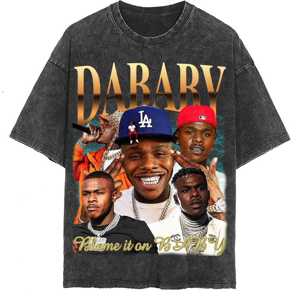 DaBaby Blame It On Baby Vintage Washed Shirt,Hiphop Rapper Homage Graphic Unisex T-Shirt, Retro 90's Fans Tee Gift - 2.jpg