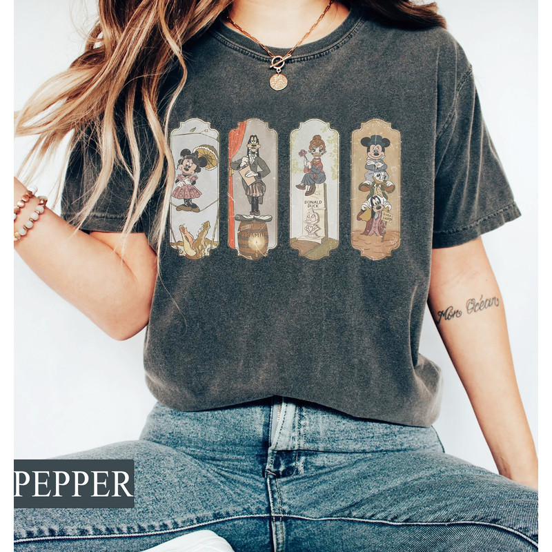 Comfort Colors Retro Mickey The Haunted Mansion Tee, Disney Halloween Shirt, Disney Friends Shirt, Disney Family Shirt, Mickey and Friends - 2.jpg