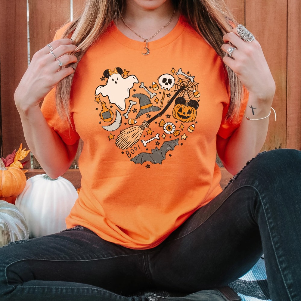 Cute Disney Halloween Ghost Shirt Family, Mickey Minnie Halloween Shirt, Happy Halloween Heart Shirt, Spooky Season Shirt, Trick or Treat - 2.jpg
