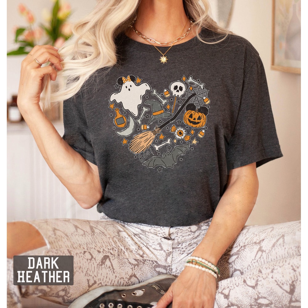 Cute Disney Halloween Ghost Shirt Family, Mickey Minnie Halloween Shirt, Happy Halloween Heart Shirt, Spooky Season Shirt, Trick or Treat - 4.jpg